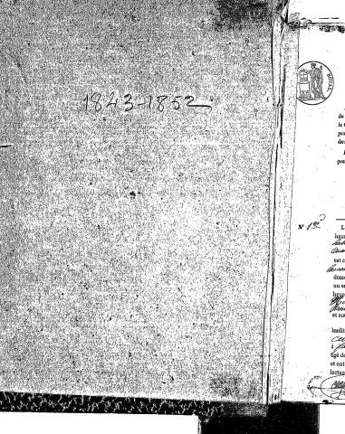 Naissances, mariages, décès (1843-1852)