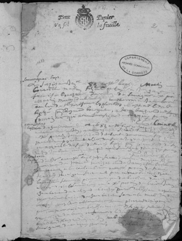 Baptêmes, mariages, sépultures (1683-1703)