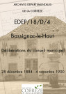 Délibérations du conseil municipal. 28 décembre 1884-04 novembre 1900