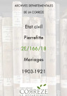 Mariages (1903-1921).