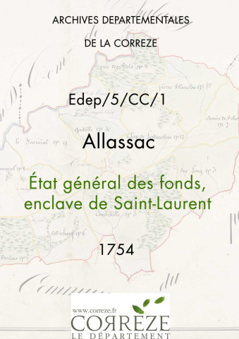 État général des fonds, enclave de Saint-Laurent. 08 mai-11 juin 1754