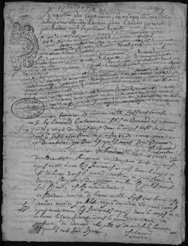 Baptêmes, mariages, sépultures (1730-1752)