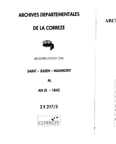 Mariages (1801-1842)