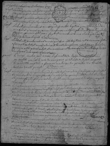Baptêmes, mariages, sépultures (1783-1792)