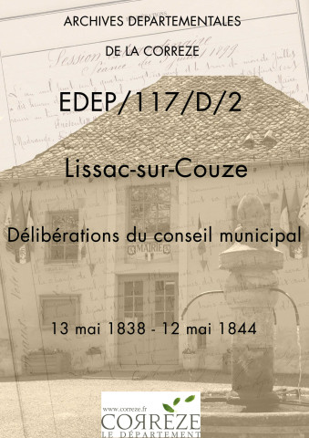 Délibérations du conseil municipal. 13 mai 1838-12 mai 1844