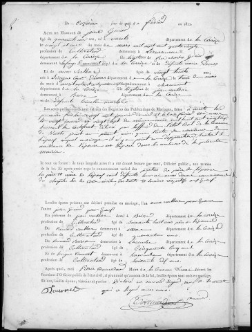 Mariages (1822-1842)