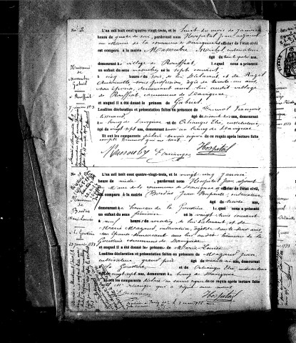 Naissances, mariages, décès (1883-1892)