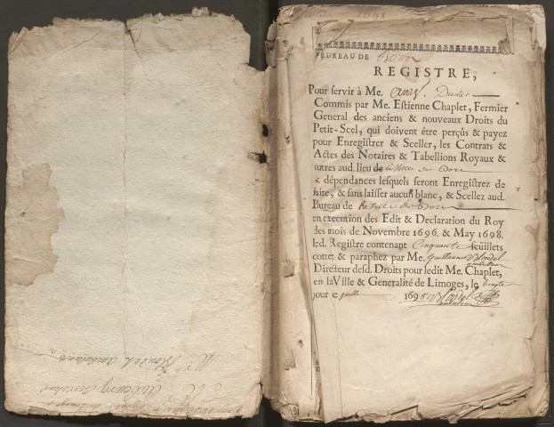 3 juillet 1698-14 octobre 1701