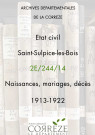 Naissances, mariages, décès (1913-1922).