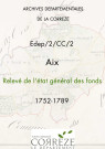 Relevé de l'état général des fonds. 1752-1789