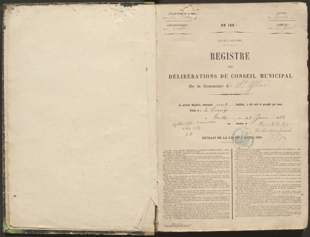 Délibérations du conseil municipal. 4 juillet 1886-22 mars 1896