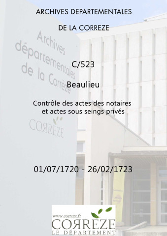 1er juillet 1720-26 février 1723