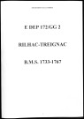 Baptêmes, mariages, sépultures (1733-1767)