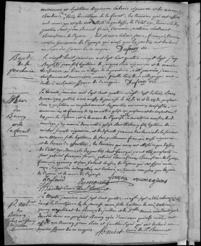 Baptêmes, mariages, sépultures puis naissances, mariages, décès (1787-1794)