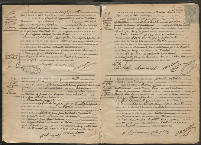 Décès (1897-1922).