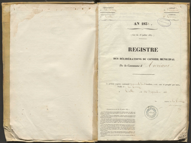 Délibérations du conseil municipal. 06 janvier 1839-14 mai 1850