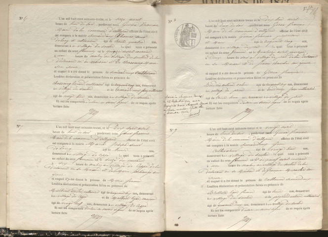 Naissances, mariages, décès (1873-1882)