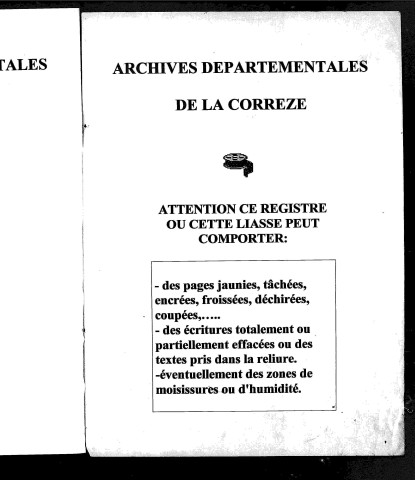 Naissances, mariages, décès (1803-1812)