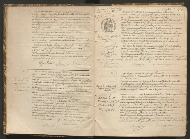 Naissances (1903-1942).