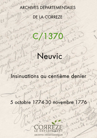 5 octobre 1774-30 novembre 1776