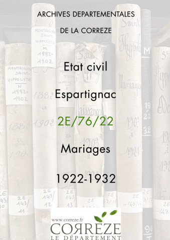Mariages (1922-1932).