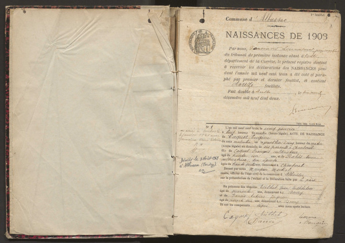Naissances (1903-1921).