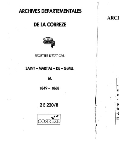 Mariages (1849-1868)