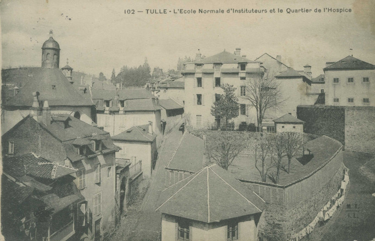 Tulle : "102 - Tulle - L'école normale d'instituteurs et le quartier de l'hospice".