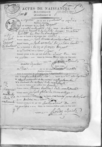 Naissances, mariages, décès (1803-1812)
