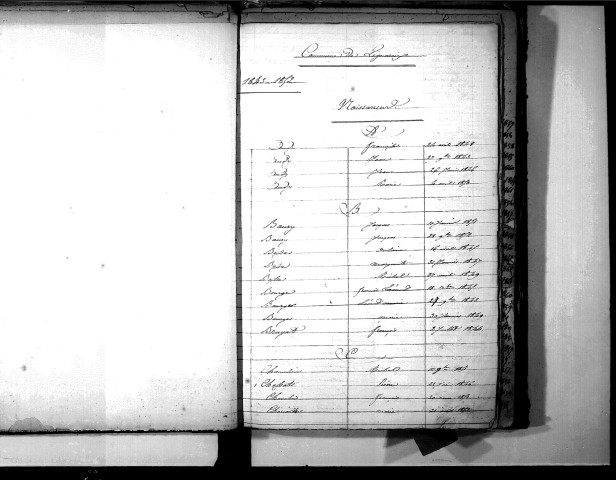 Tables décennales des décès (1853-1862)