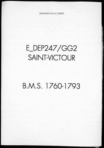 Baptêmes, mariages, sépultures (1760-1793)