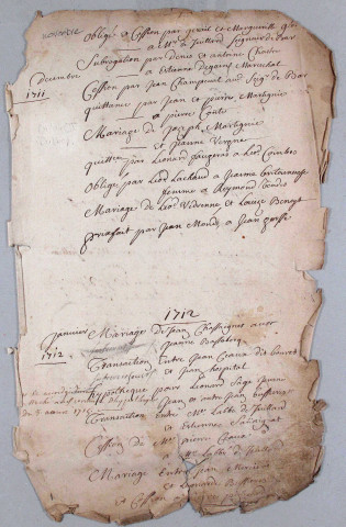 Répertoire chronologique : novembre 1711-décembre 1739