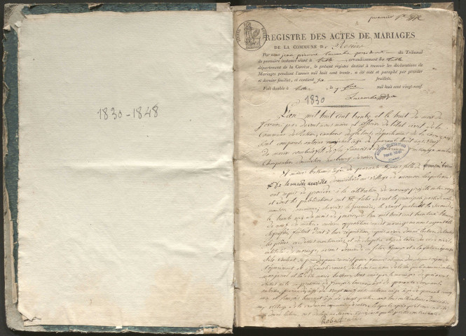 Mariages (1830-1848)