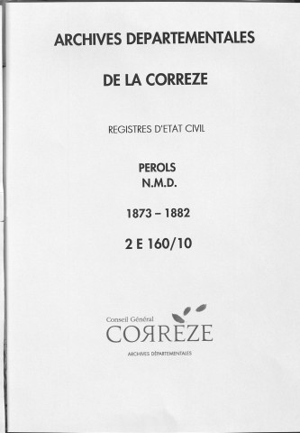 Naissances, mariages, décès (1873-1882)