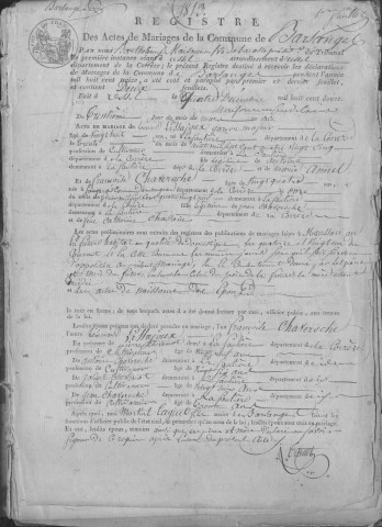 Mariages (1813-1822)