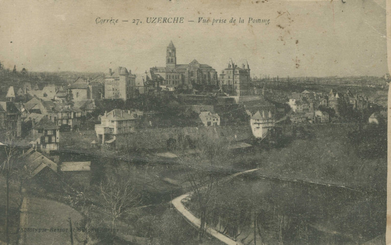 Uzerche : "Corrèze - 27. Uzerche - Vue prise de la Pomme".
