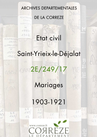 Mariages (1903-1921).