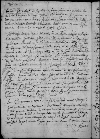 Baptêmes, mariages, sépultures (1737-1792)