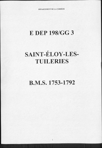 Baptêmes, mariages, sépultures (1753-1792)