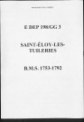 Baptêmes, mariages, sépultures (1753-1792)
