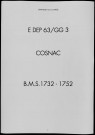 Baptêmes, mariages, sépultures (1733-1752)