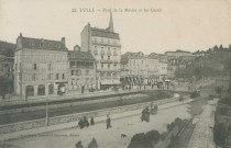 Tulle : "22. Tulle - Pont de la mairie et les quais".