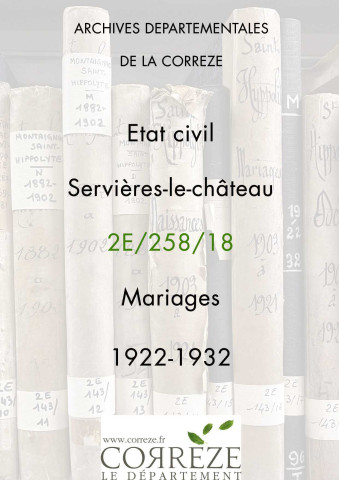 Mariages (1922-1932).