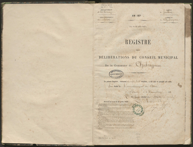 Délibérations du conseil municipal. 20 mai 1877-27 juin 1888
