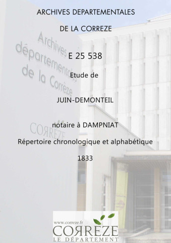 Répertoire chronologique et alphabétique