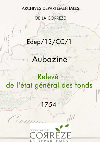 Relevé de l'état général des fonds. 1754