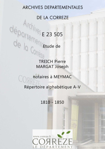 Répertoire alphabétique : A-V
