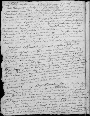 Naissances, mariages, décès (1793-1801)