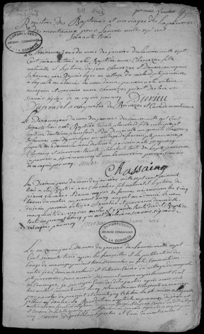 Baptêmes, mariages, sépultures (1763-1772)