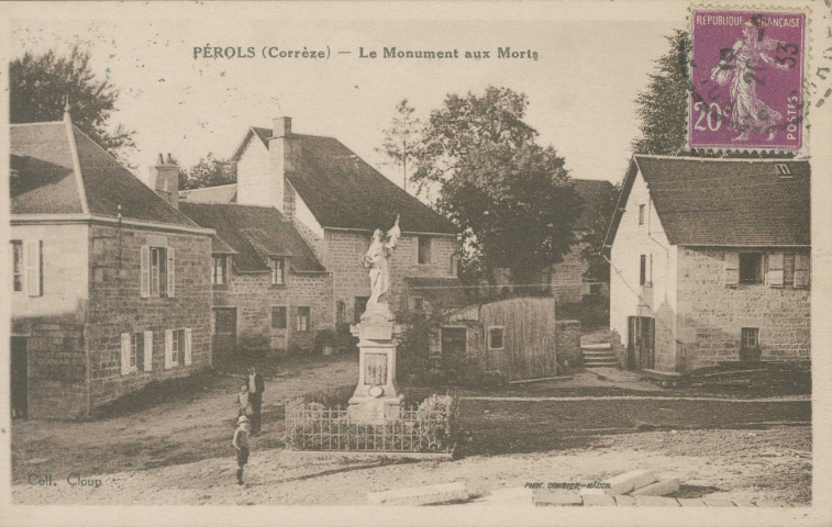 Pérols-sur-Vézère : "Pérols (Corrèze) - Le monument aux morts".